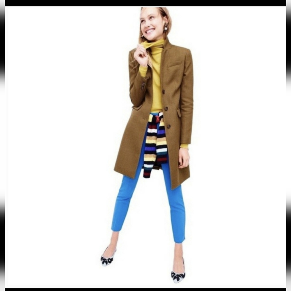 J.Crew Regent topcoat Heather olive brown